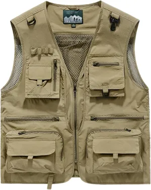 Sobrisah Outdoor Fishing Vest Safari Photography Work Outerwear Vests Family Matching Travel,12Years - Adult XXL