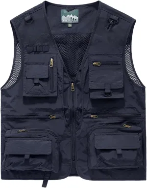 Sobrisah Outdoor Fishing Vest Safari Photography Work Outerwear Vests Family Matching Travel,12Years - Adult XXL