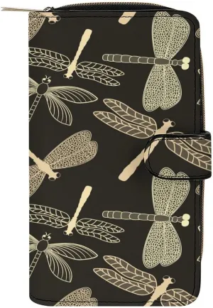 Soft Clutch PU Leather Wallet with 12 Card Slots, Zipper Card Case Holder Purse
