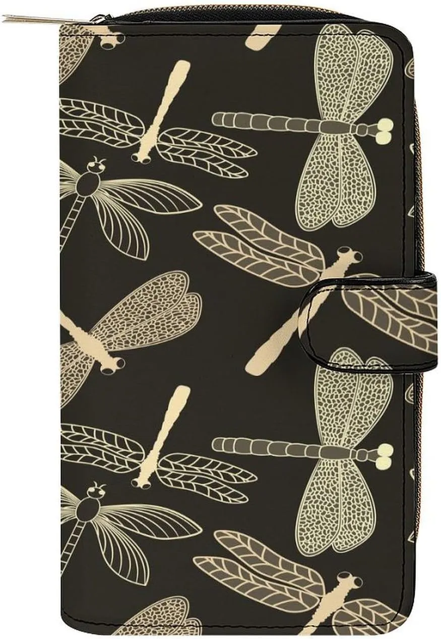 Soft Clutch PU Leather Wallet with 12 Card Slots, Zipper Card Case Holder Purse