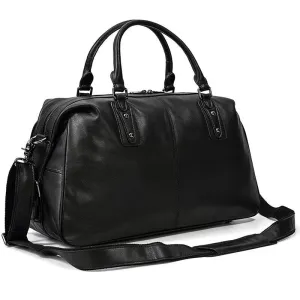 Soft Cowskin Leather Duffle Bag for Men & Women Weekend Travel