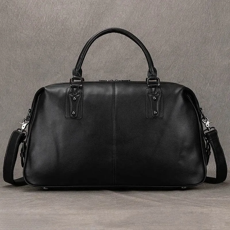 Soft Cowskin Leather Duffle Bag for Men & Women Weekend Travel