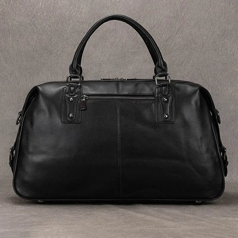 Soft Cowskin Leather Duffle Bag for Men & Women Weekend Travel