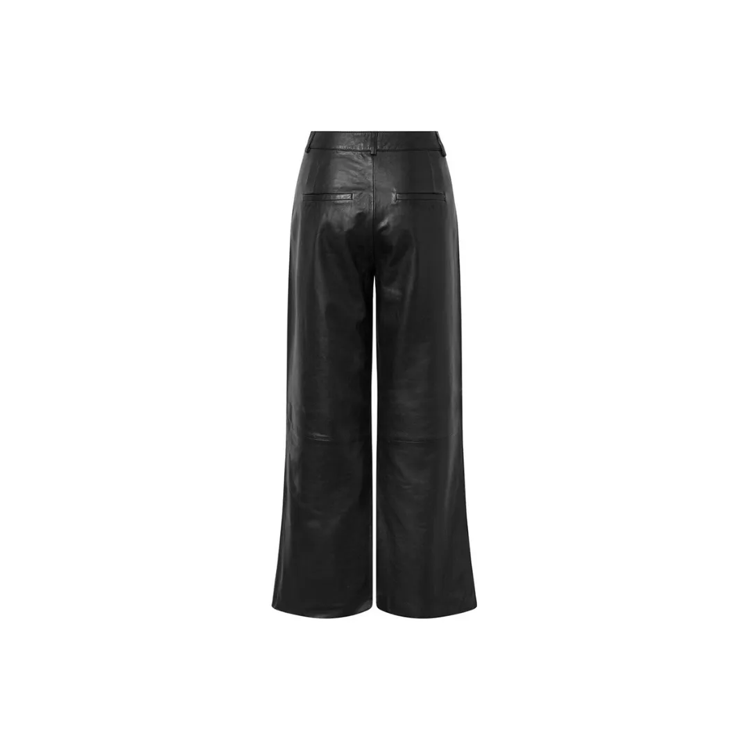 Soft leather pants leggings black