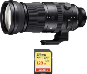 Sony E 150-600mm f/5-6.3 DG DN OS Sports Lens with 128GB Memory Card by Sigma