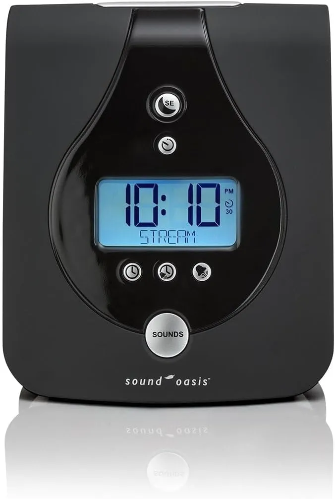 Sound Oasis Tinnitus Sound Therapy System, 24 Dr. Developed Sounds, Manage Tinnitus, Sleep Enhancement Lulls You to Sleep, Ear Ringing & Noise Relief, Privacy, Alarm w/Chime, Auto-Off Sleep Timer