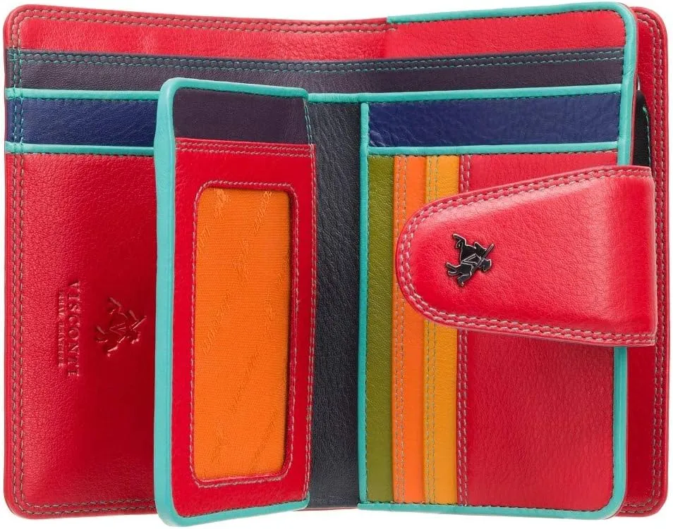 SP31 Soft Leather Multi Colored Bifold Wallet (Red)