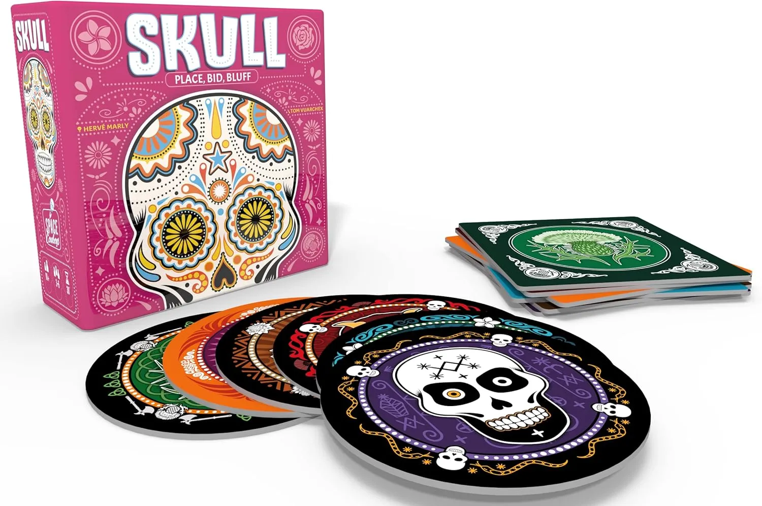 Space Cowboys Skull Party Game - Bluffing and Strategy Game Fun for Game Night, Family Board Game for Kids & Adults, Ages 13 , 3-6 Players, 30 Minute Playtime, Made