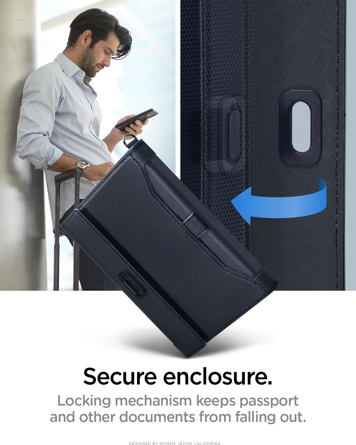 Spigen Life Passport Card Cover Holder Wallet Travel Documents Organizer Protector Accessories with RFID Blocking Technology SIM Card Pin Included