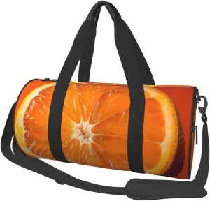 Sports Gym Bag for Women Men Travel Duffel Bag Tote Weekender Bag Carry on Overnight Bag for Travel Swimming Fitness Workout Sports Orange Slice Duffle Bag
