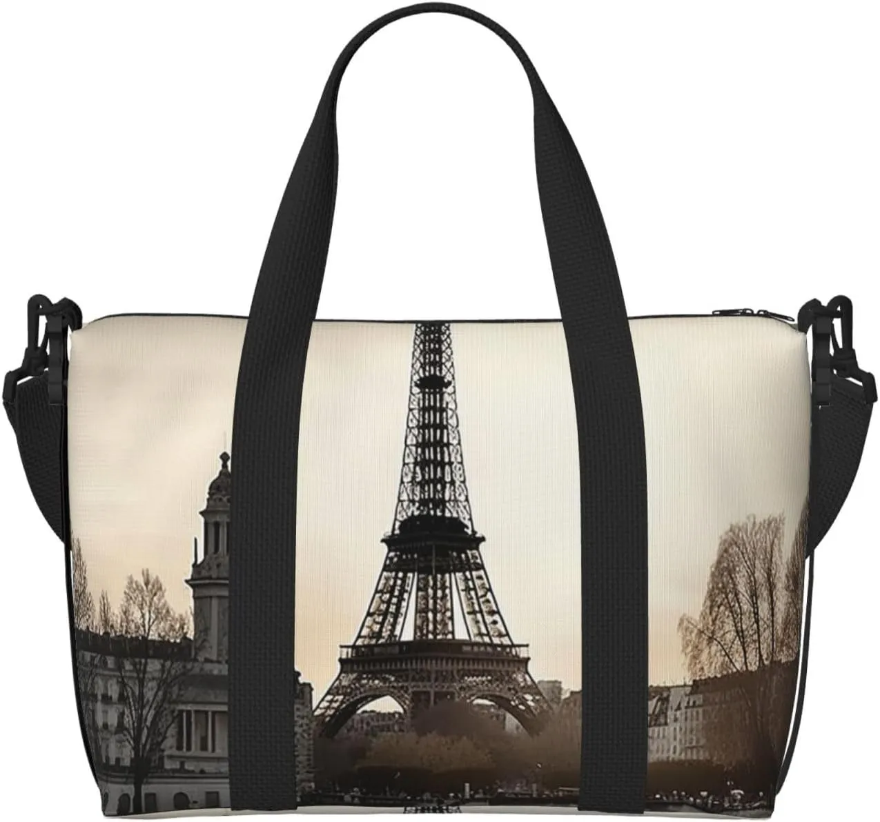 Sports Gym Bag for Women Men Travel Duffel Bag Tote Weekender Bag Carry on Overnight Bag for Travel Swimming Fitness Workout Sports Travel Paris Duffle Bag