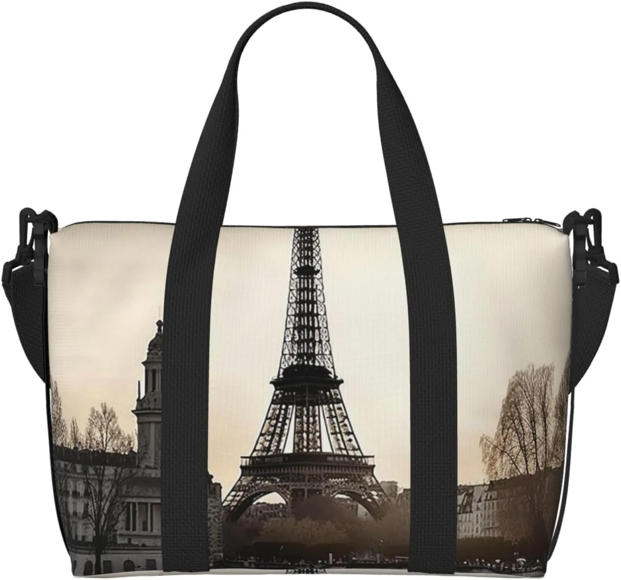 Sports Gym Bag for Women Men Travel Duffel Bag Tote Weekender Bag Carry on Overnight Bag for Travel Swimming Fitness Workout Sports Travel Paris Duffle Bag