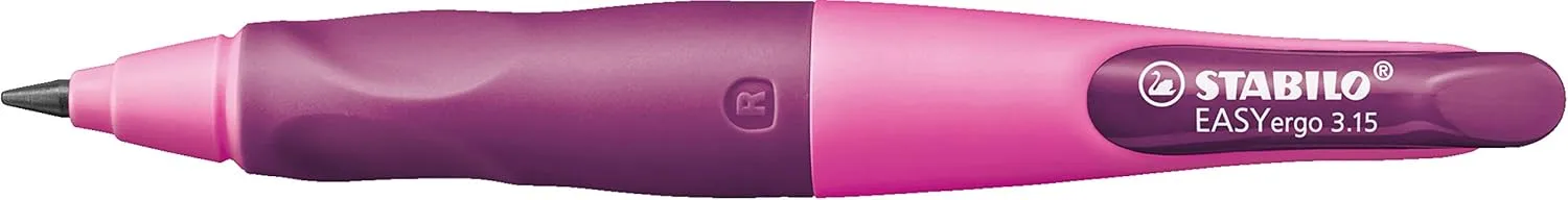 STABILO Ergonomic Mechanical Pencil EASYergo 3.15 - Right-Handed - Pink/Lilac   Sharpener