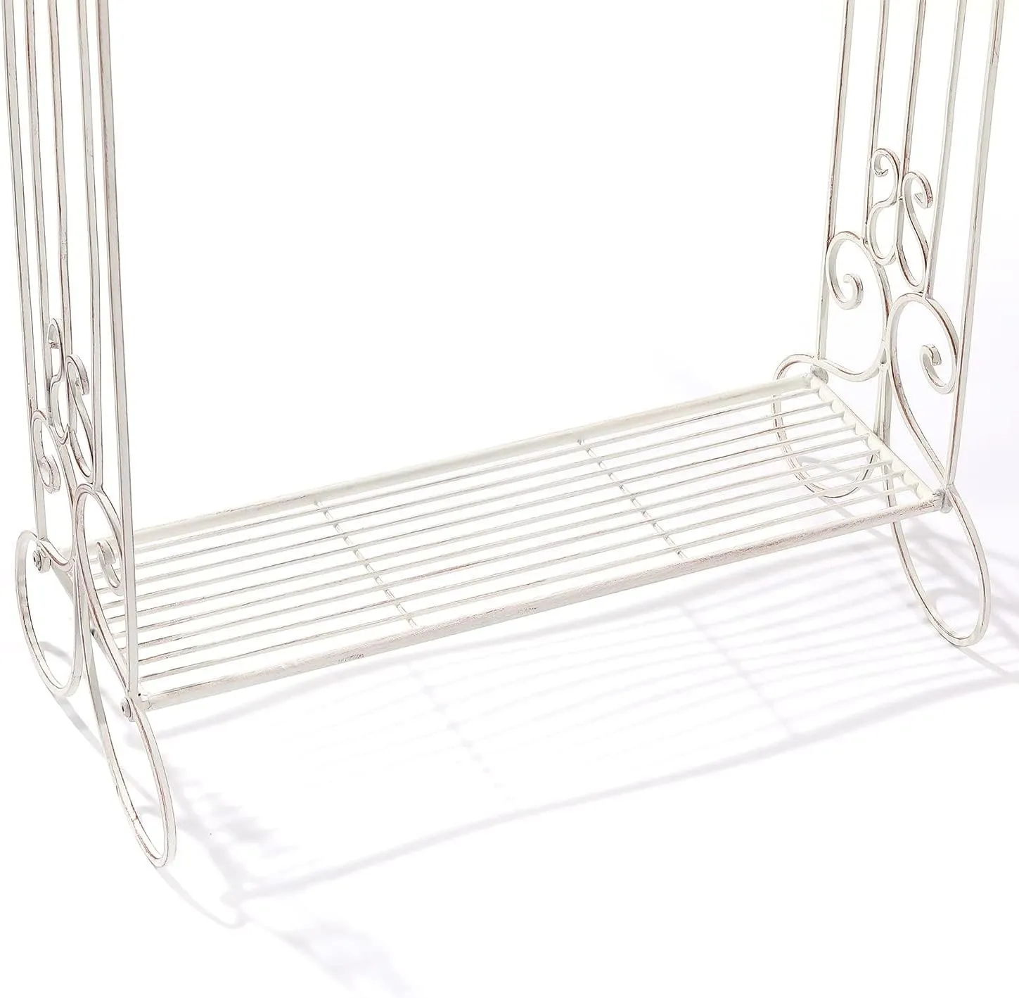 Standing Metal Towel Organizer & Drying Rack with Shelf - Freestanding for Bath, Hand & Wash Towels