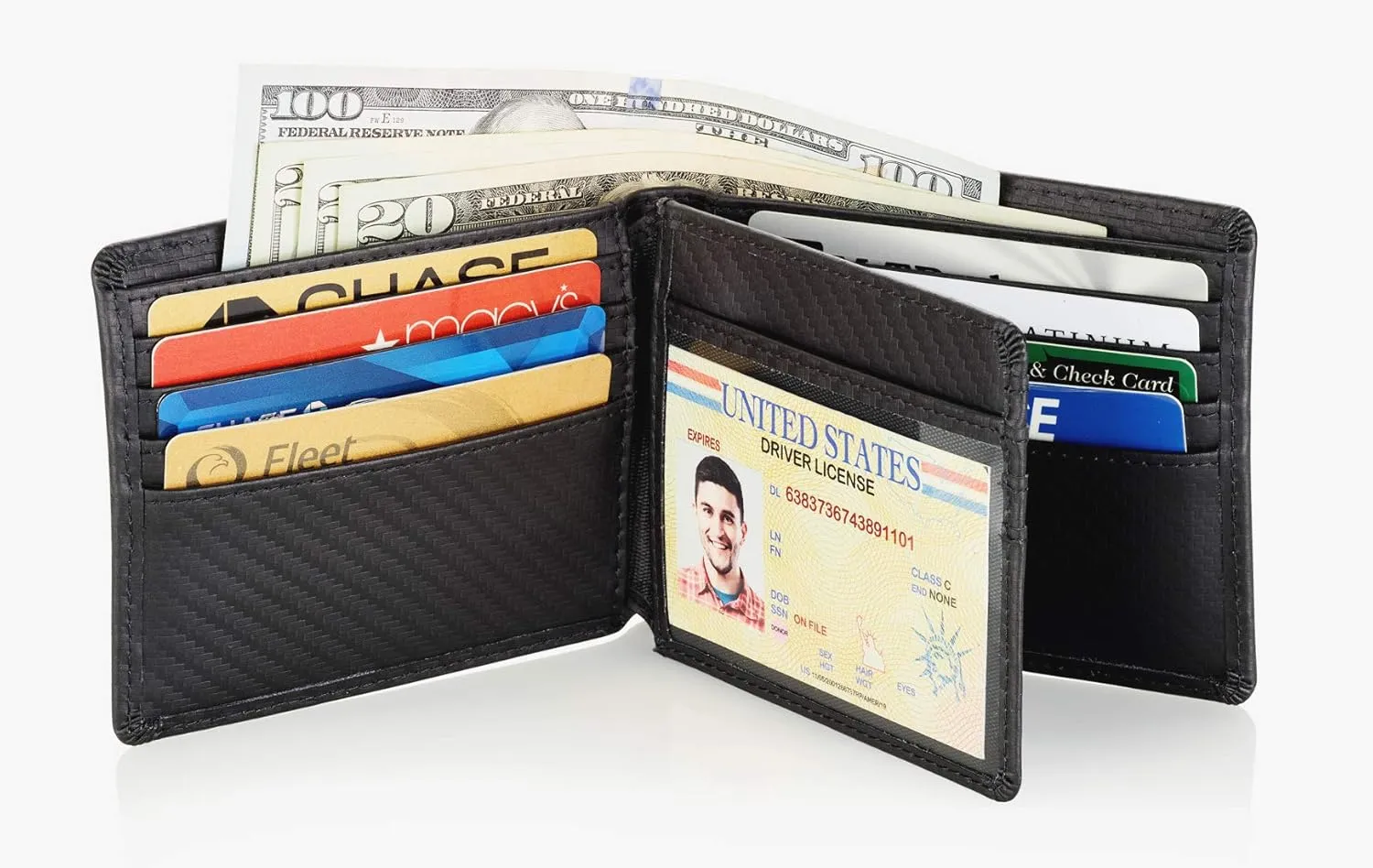 Stealth Mode Leather Bifold Wallet for Men With ID Window and RFID Blocking