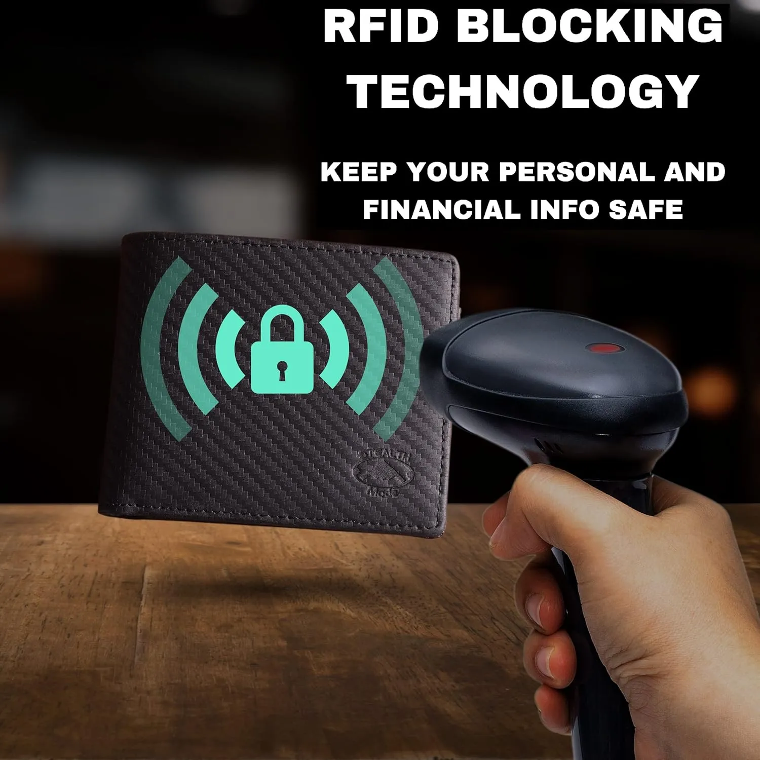 Stealth Mode Leather Bifold Wallet for Men With ID Window and RFID Blocking