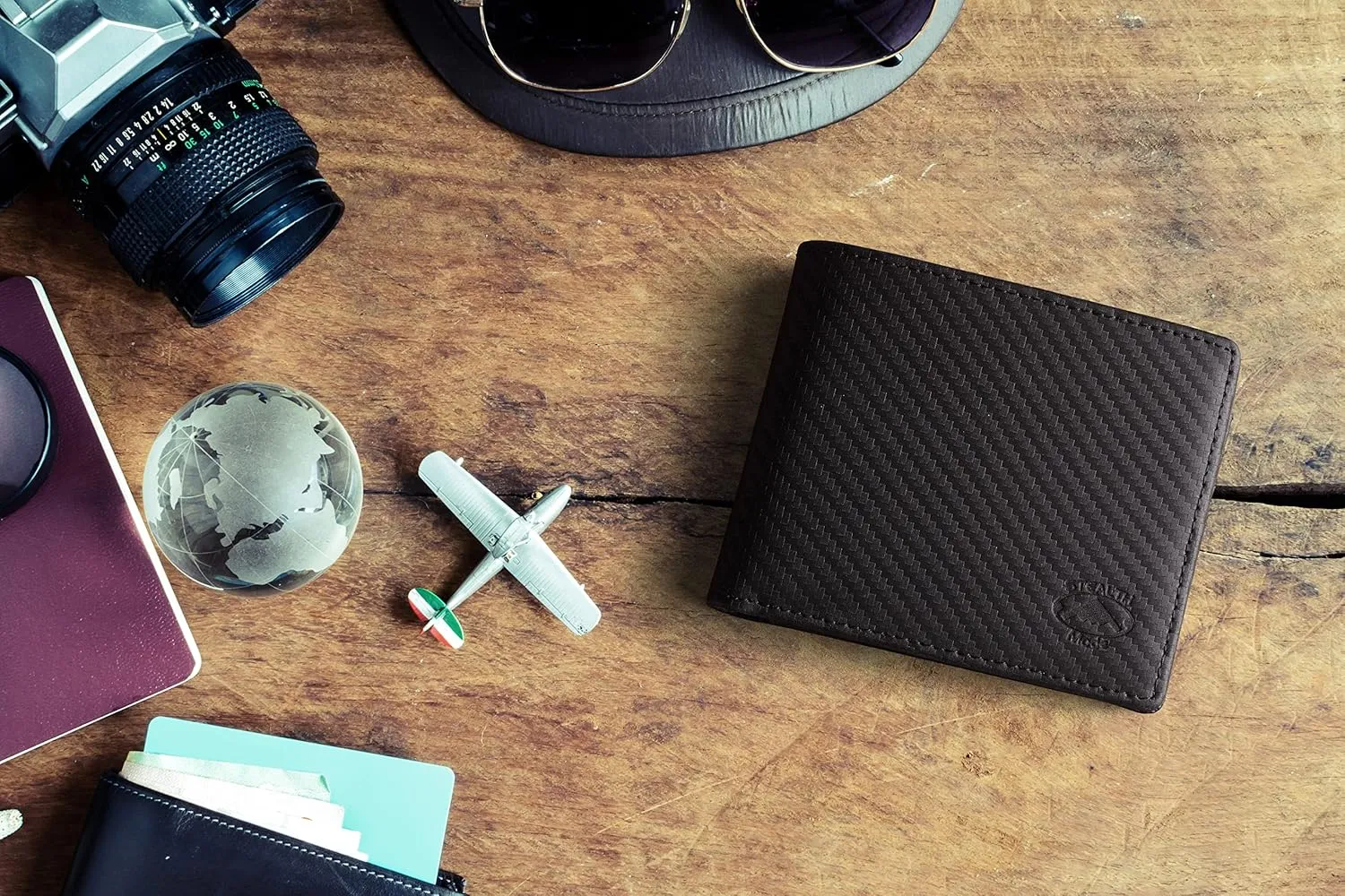Stealth Mode Leather Bifold Wallet for Men With ID Window and RFID Blocking