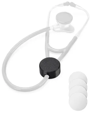 Stethoscope AirTag Holder - Compatible with EKO CORE 500™ & 3M Littmann CORE Digital Stethoscope - Stethoscope Safety Tracker Case with 4 Name Stickers, Black