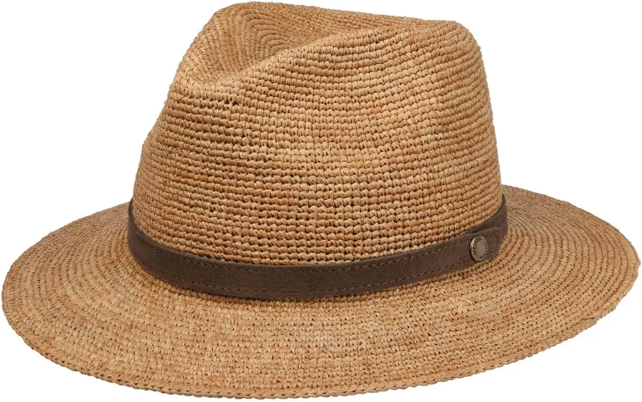Stetson Crochet Rollable Traveller Straw Hat Women/Men - Made in France