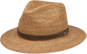 Stetson Crochet Rollable Traveller Straw Hat Women/Men - Made in France