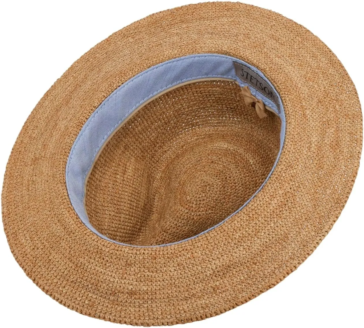 Stetson Crochet Rollable Traveller Straw Hat Women/Men - Made in France