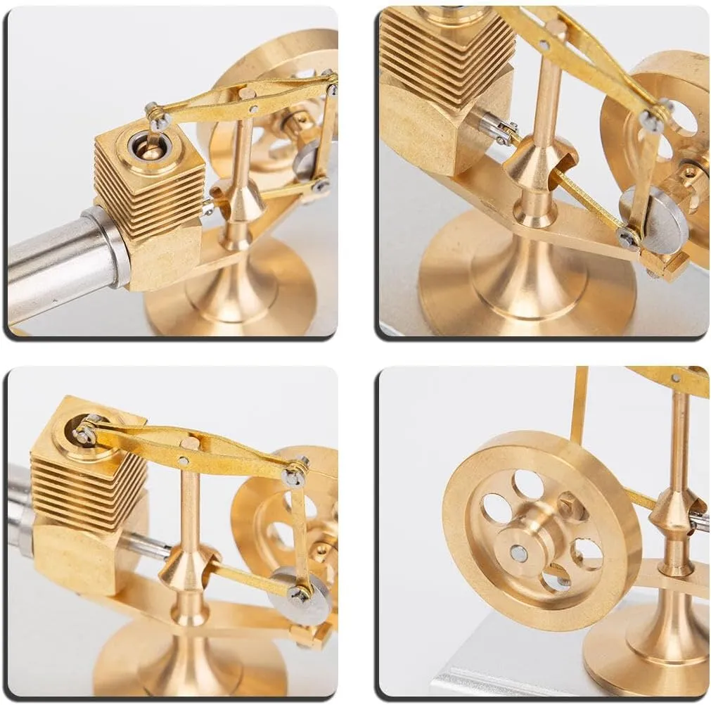 Stirling Engine Model Kit, Mini Hog Balance Beam Hot Air Stirling External Combustion Engine for Physical Science Experiment Display