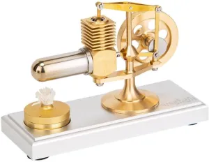Stirling Engine Model Kit, Mini Hog Balance Beam Hot Air Stirling External Combustion Engine for Physical Science Experiment Display