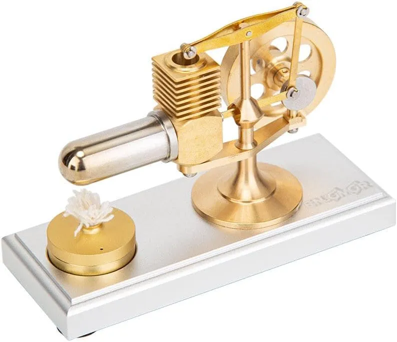 Stirling Engine Model Kit, Mini Hog Balance Beam Hot Air Stirling External Combustion Engine for Physical Science Experiment Display