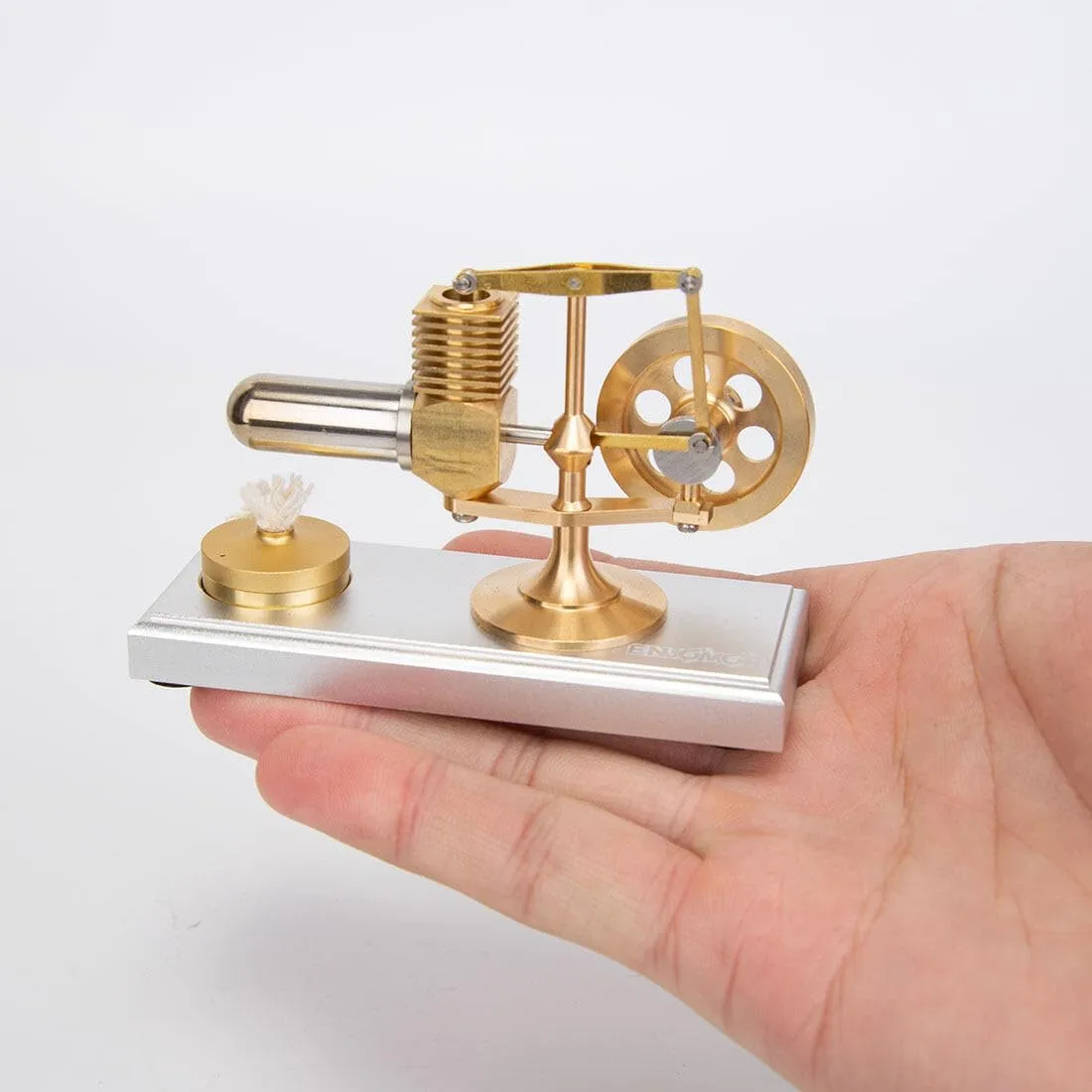 Stirling Engine Model Kit, Mini Hog Balance Beam Hot Air Stirling External Combustion Engine for Physical Science Experiment Display