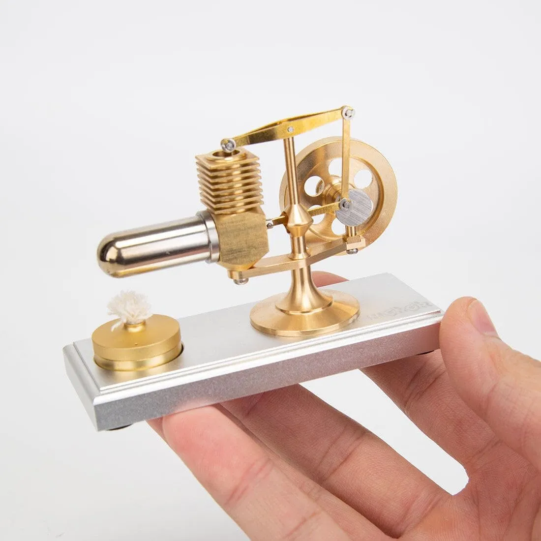 Stirling Engine Model Kit, Mini Hog Balance Beam Hot Air Stirling External Combustion Engine for Physical Science Experiment Display
