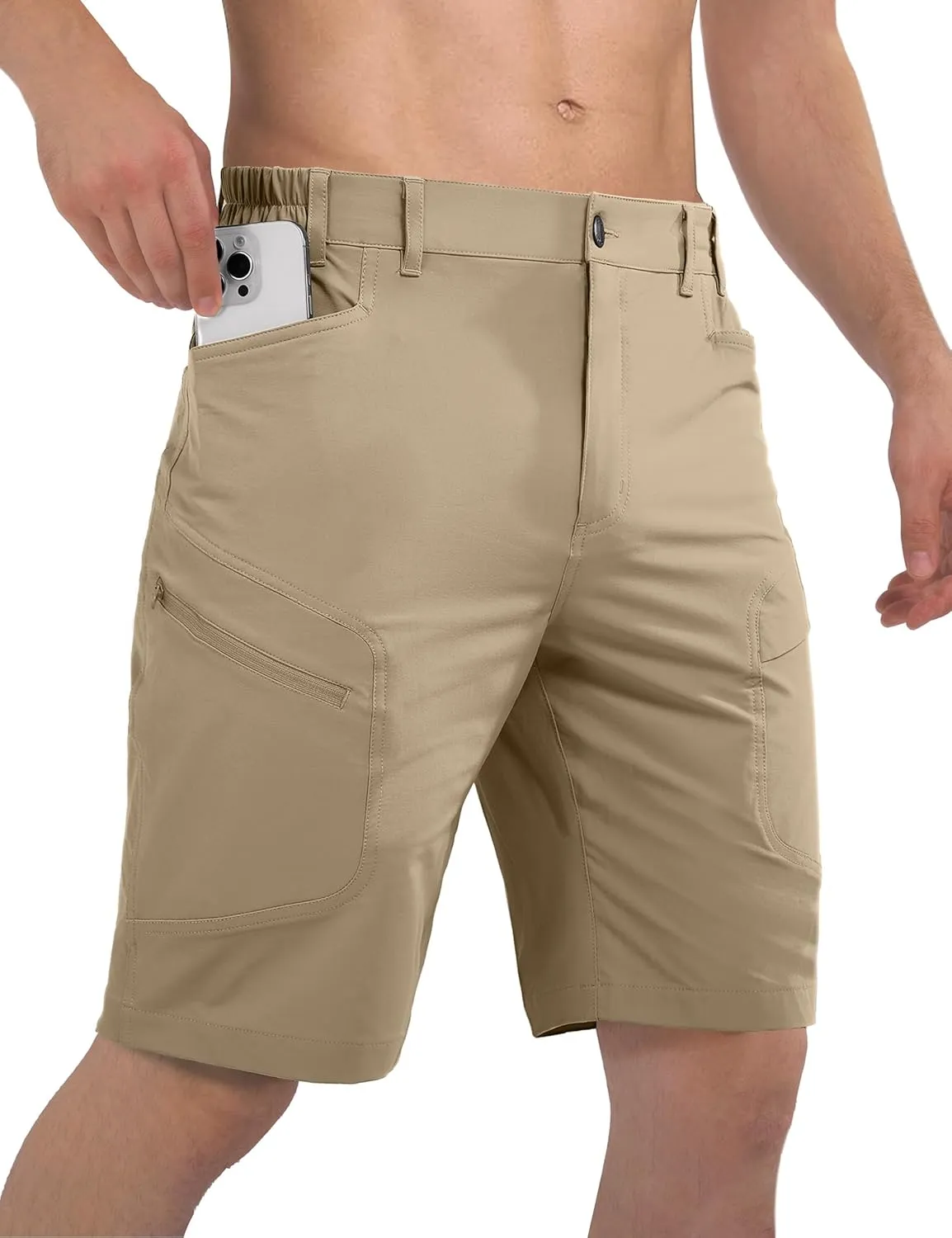 Stlight Men's Hiking Cargo Shorts Quick Dry Lightweight Tactical Shorts with Multi Pocket for Camping Fishing Golf
