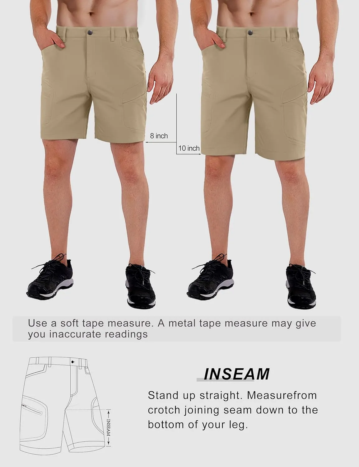 Stlight Men's Hiking Cargo Shorts Quick Dry Lightweight Tactical Shorts with Multi Pocket for Camping Fishing Golf