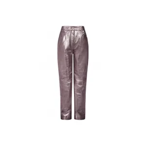 Straight Leg Leather trouser Purple
