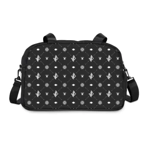 Stylish Fitness Handbag for Gym & Daily Use – Black Pattern Design