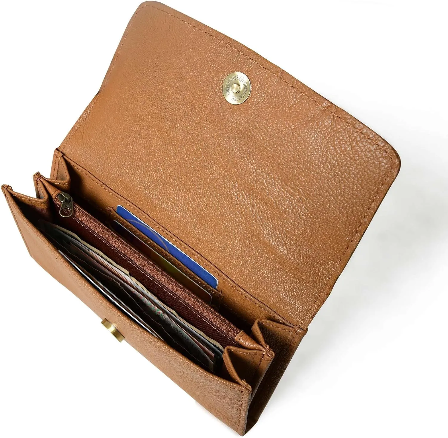 Sundown Stash Tooled Leather Cowhide Hair On Wallet for Women RFID Blocking Trifold Wallet