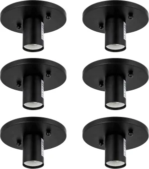 Sunlite 41607 Decorative Lamp Holder, 6-Pack, Medium Base (E26), 60 Watt Max (Bulb Not Included), Indoor Use, Steel Construction, Matte Black Finish, ETL Listed for Damp Location Use