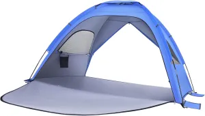 SUPVOX Portable Double-Door Beach Tent Uv Sun Shade for Family Camping Lightweight Folding Tent for People Ventilated Design Carrying Bag for Outdoor Hiking and Vacation