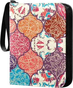susiyo Card Binder Colorful Moroccan Motifs Print Trading Football Collectible Card Albums 400 Pockets