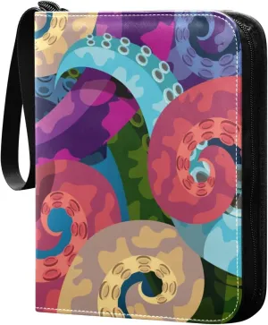 susiyo Card Binder Colorful Octopus Tentacle Print Trading Football Collectible Card Albums 400 Pockets