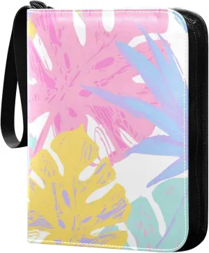 susiyo Colorful Palm Leaves Pastel Colors Card Binder 400 Pockets Cute Trading Football Collectible Card Albums