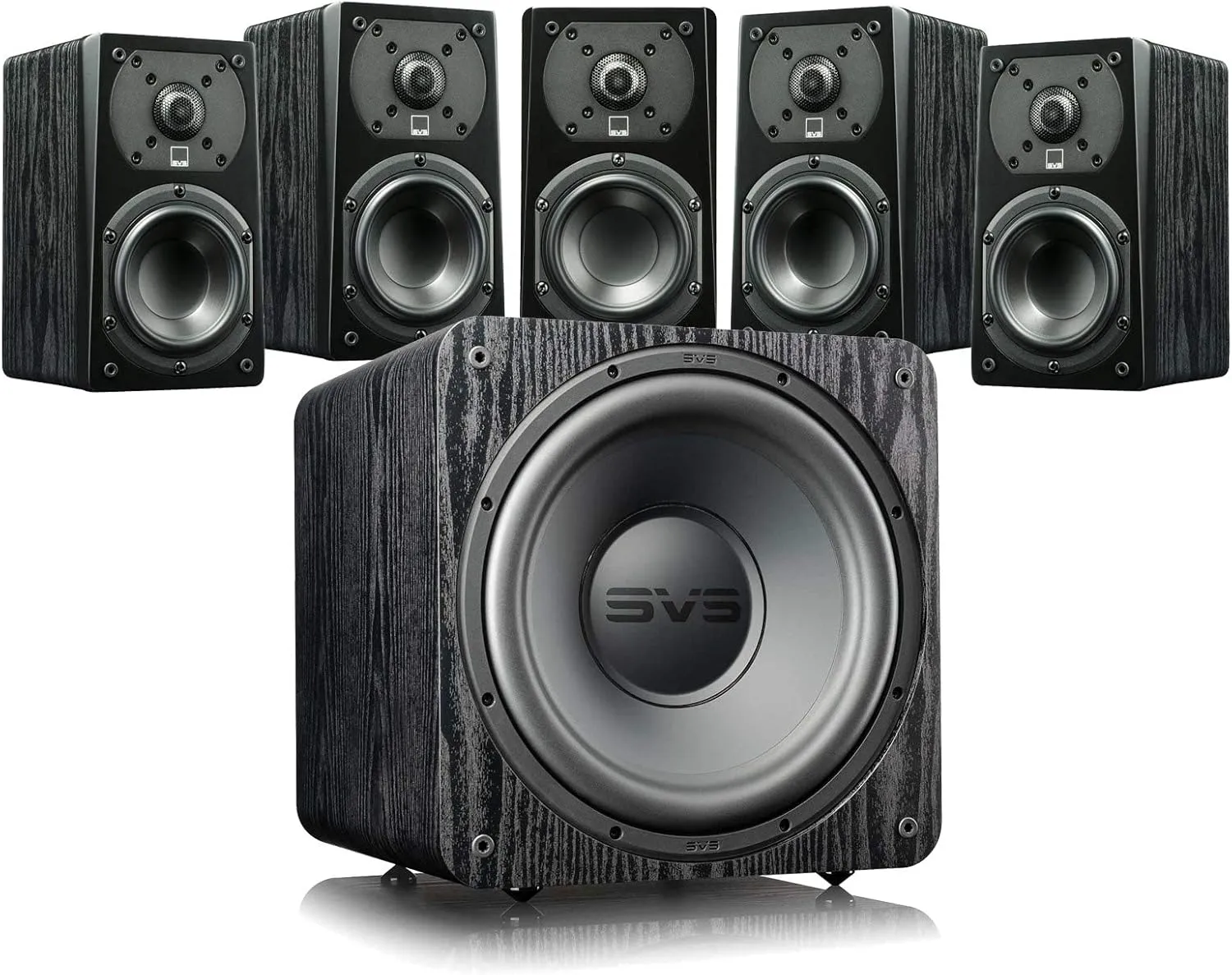 SVS Prime Satellite 5.1 Speaker System with 12-Inch SB-1000 Pro Subwoofer - Black Ash