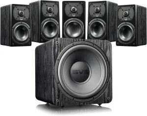 SVS Prime Satellite 5.1 Speaker System with 12-Inch SB-1000 Pro Subwoofer - Black Ash