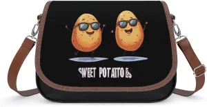 Sweet Potato Crossbody Bags for Women Leather Tote Bag Handbag Purse for Work Travel