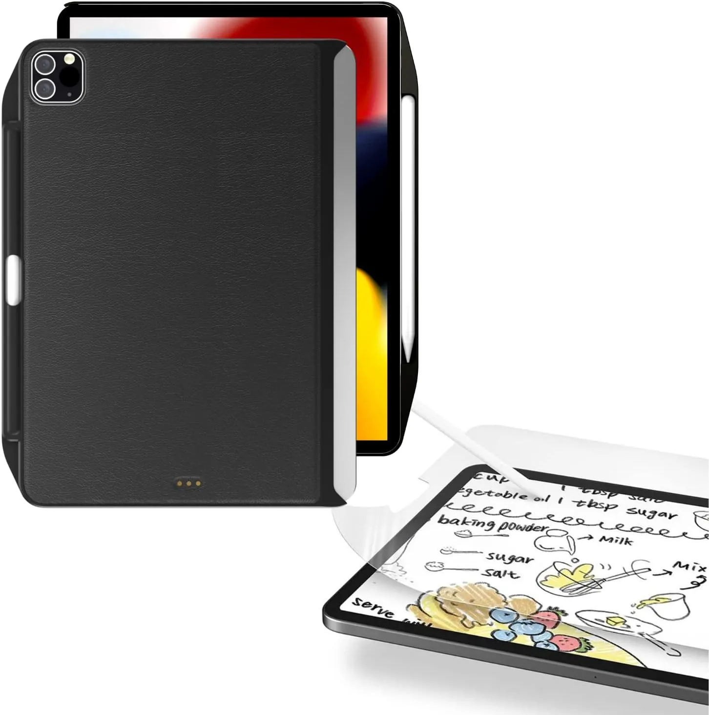 SWITCHEASY Leather Texture CoverBuddy iPad Pro Case 11” Compatible with Magic Keyboard & Paper Texture Screen Protector 11”
