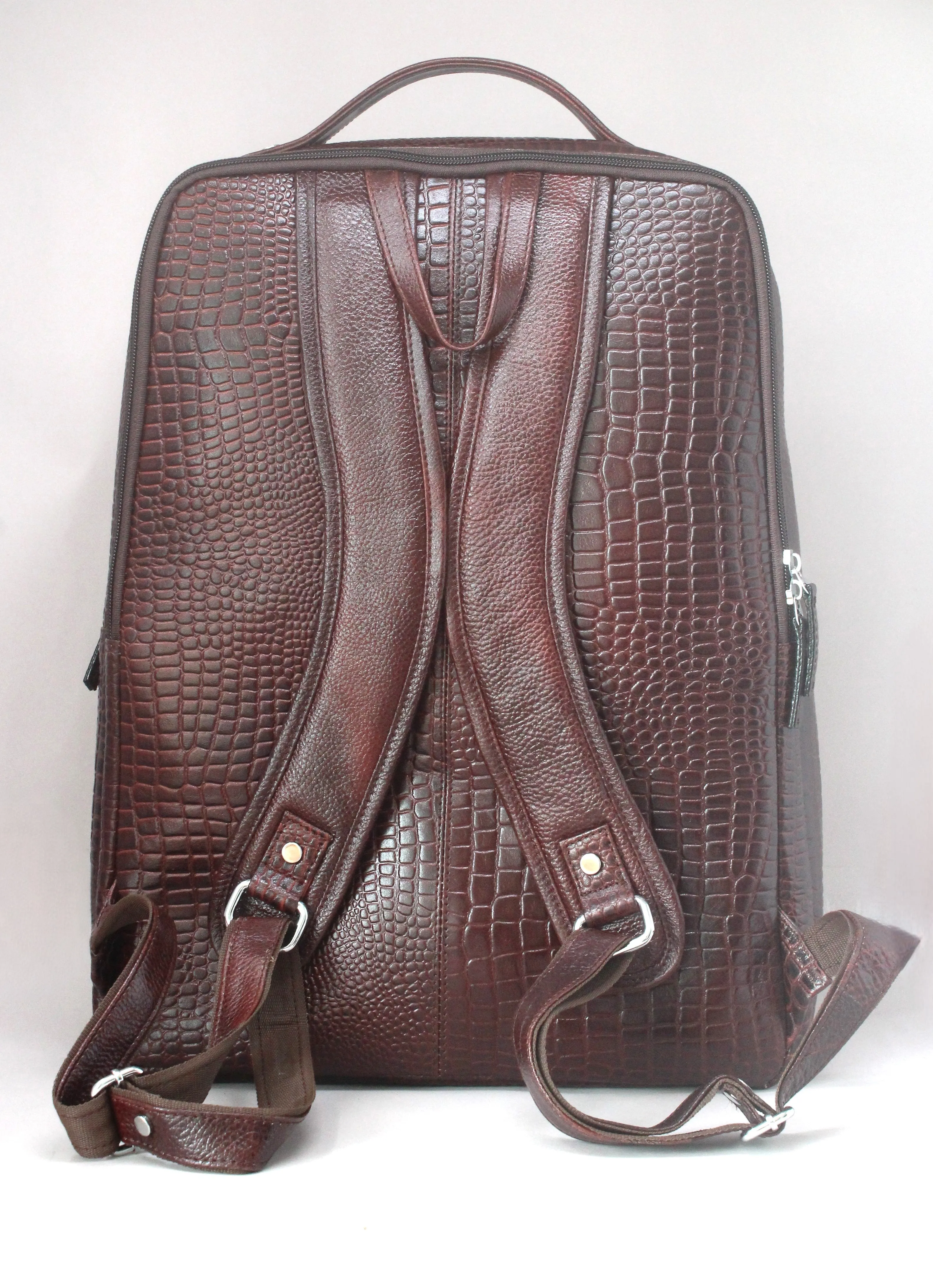 Taha Genuine Leather Backpack Brown