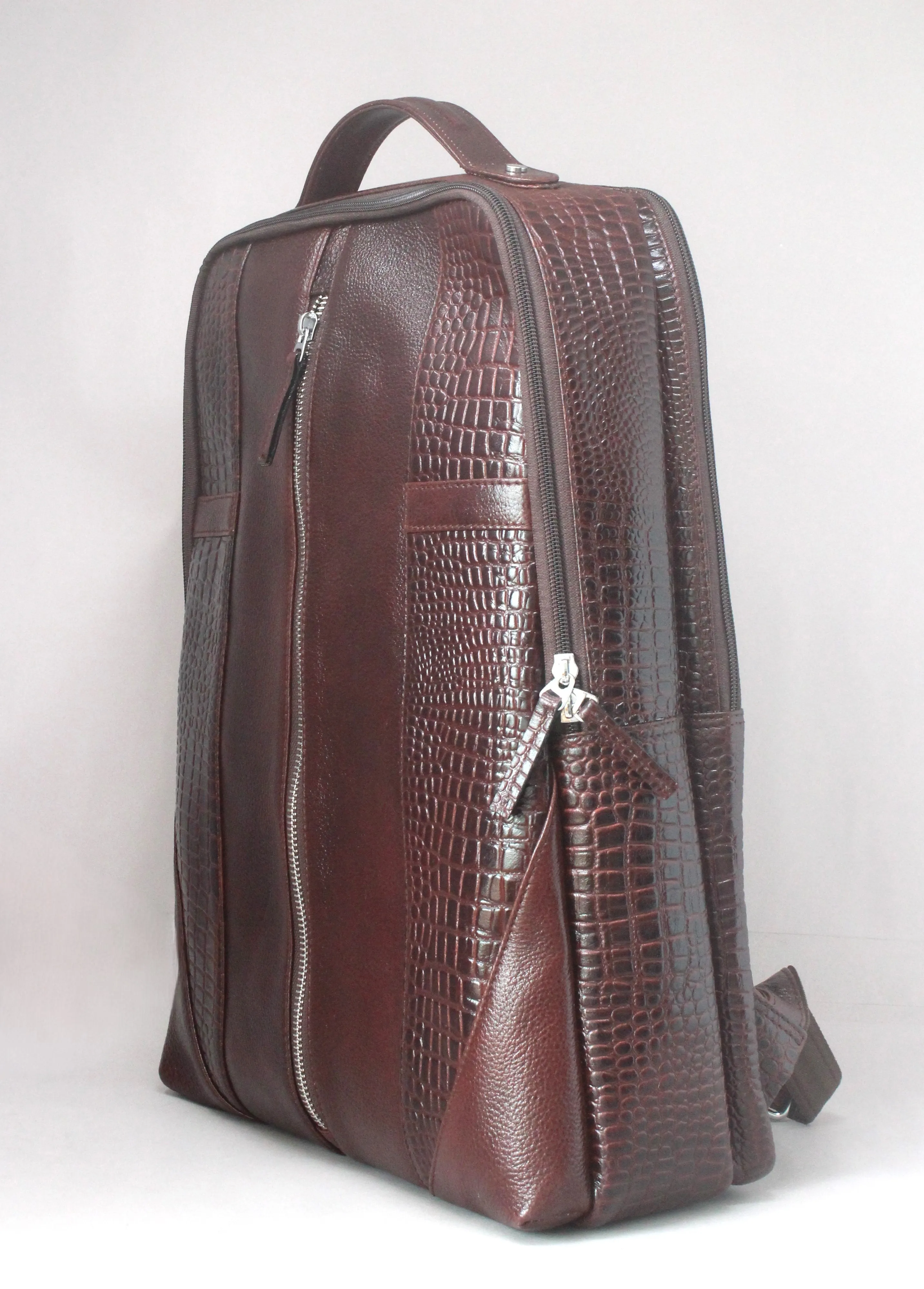 Taha Genuine Leather Backpack Brown