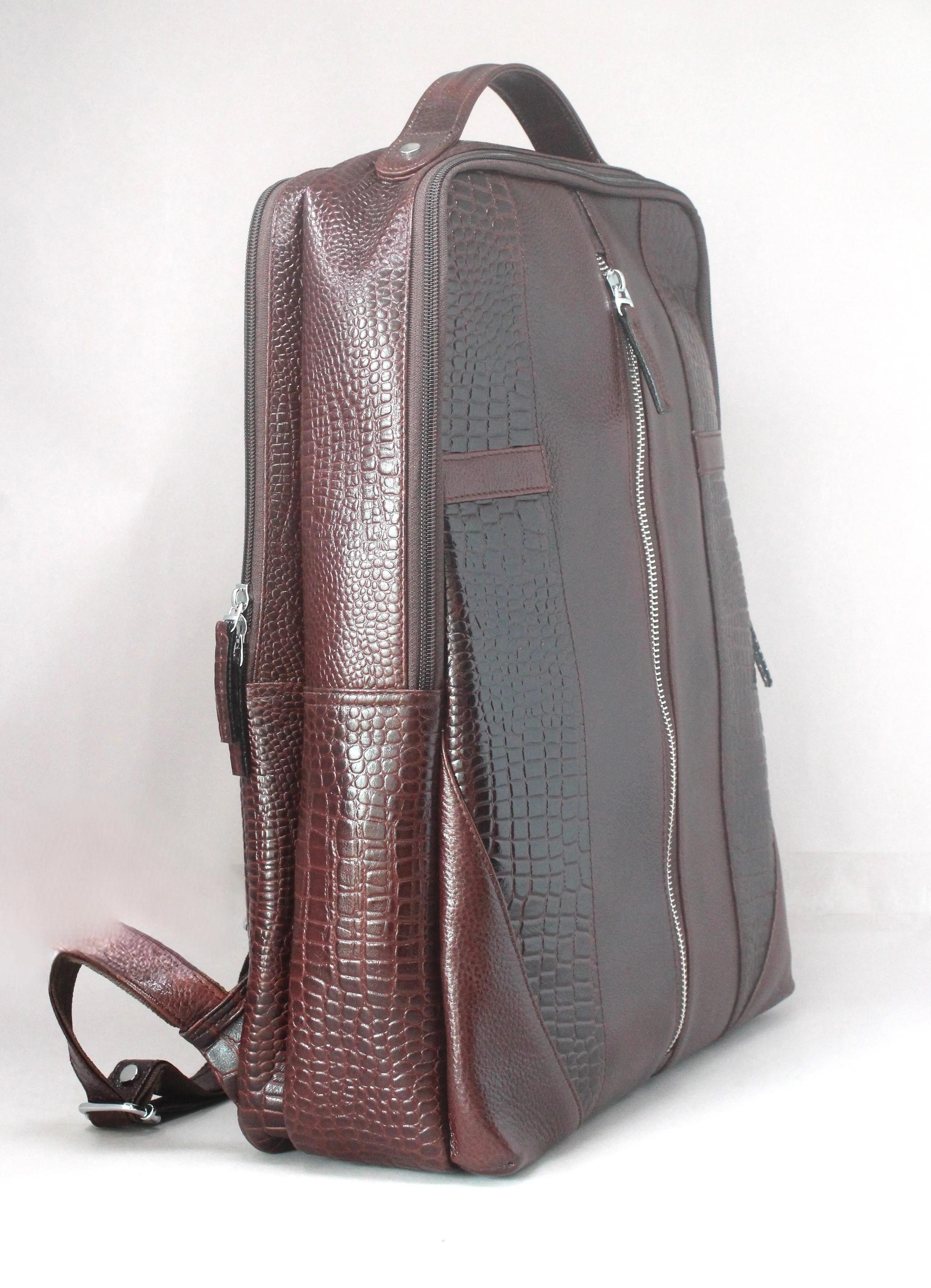 Taha Genuine Leather Backpack Brown
