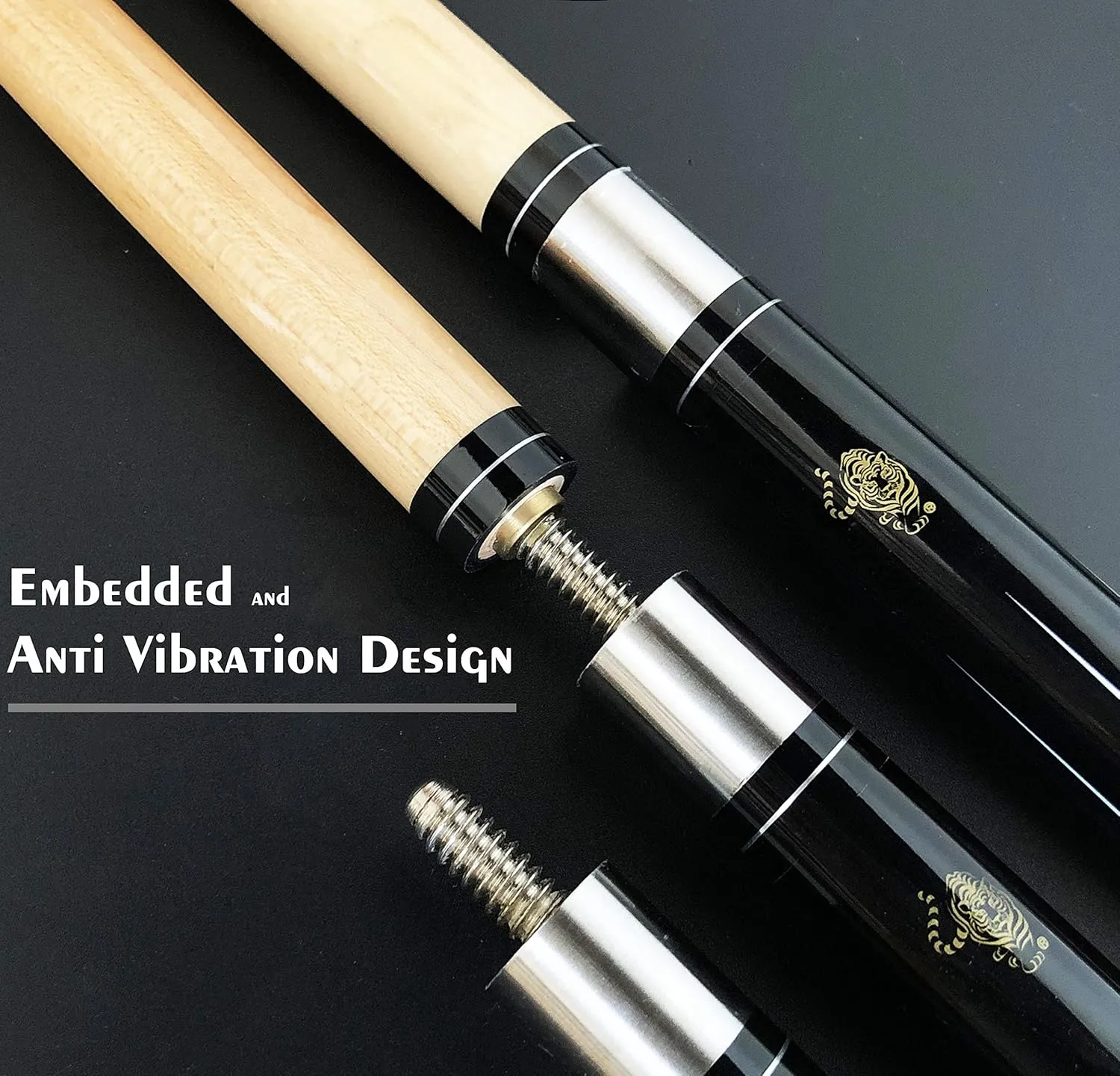 Tai ba cues 2-Piece Pool cue Stick   Hard Case, 13mm Tip, 58", Hardwood Canadian Maple Professional Billiard Pool Cue Stick 18,19,20,21,22 Oz Pool Stick (Selectable)-Blue, Black, Red, Gray, Green