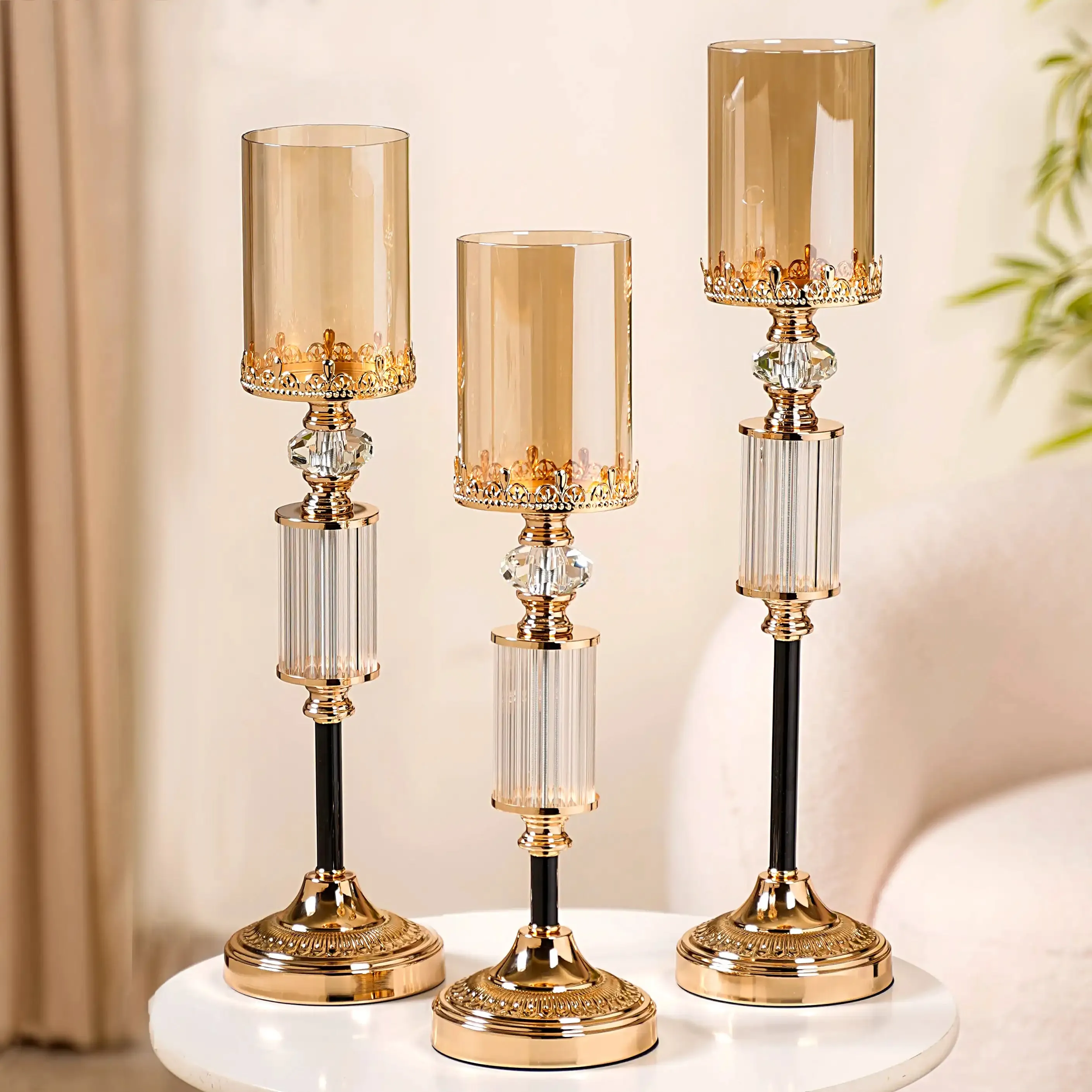 Tall Luxury Floor Candle Holder Set Of 3