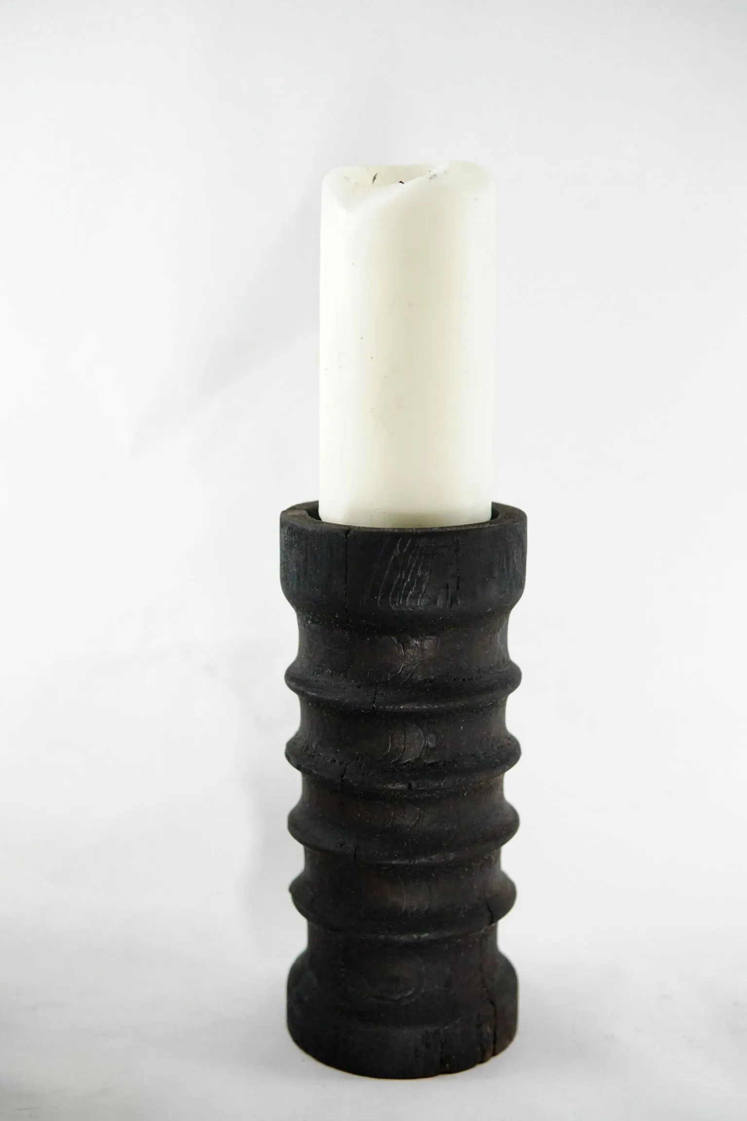 Tall Yakisugi Candle Holders